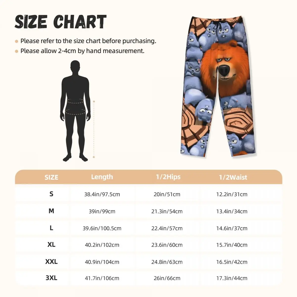 Custom Printed for Women Cute Grizzy And The Lemmings Cartoon Pajama Pants Sleepwear Sleep Lounge Bottoms with Pockets view 5
