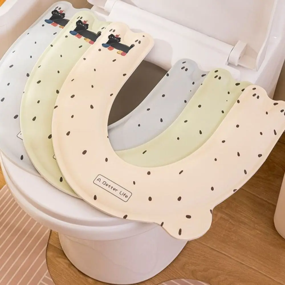 

3PCS Handheld Toilet Seat Cover Comfortable Cartoon Paste Type Toilet Cushion Waterproof Thickened Toilet Pad Home Use