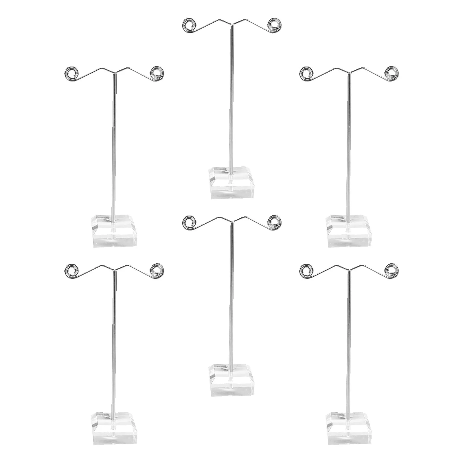 

6Pcs T-Shape Jewelry Display Stand Metal Earring Holder Sleek Organizer for Earrings Bracelets Keys Retail Store Show