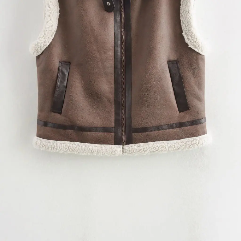 

Women's Retro Three-Color Lamb Fur Vest Winter Fashion One-Piece European And American Style