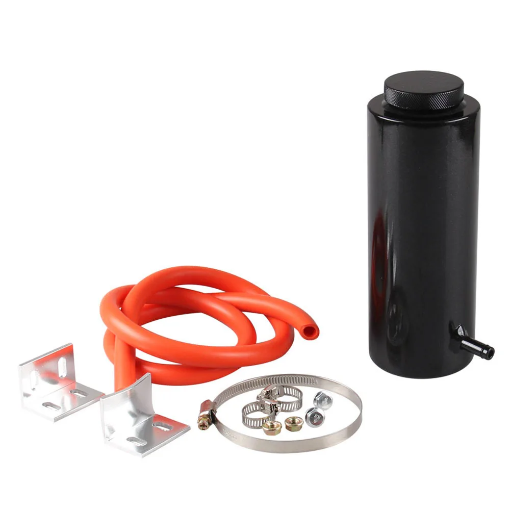 Tanque de desbordamiento de refrigerante, botella de depósito de radiador de aluminio de 800ml, tanque de expansión negro de alta resistencia y resistente al desgaste, ligero