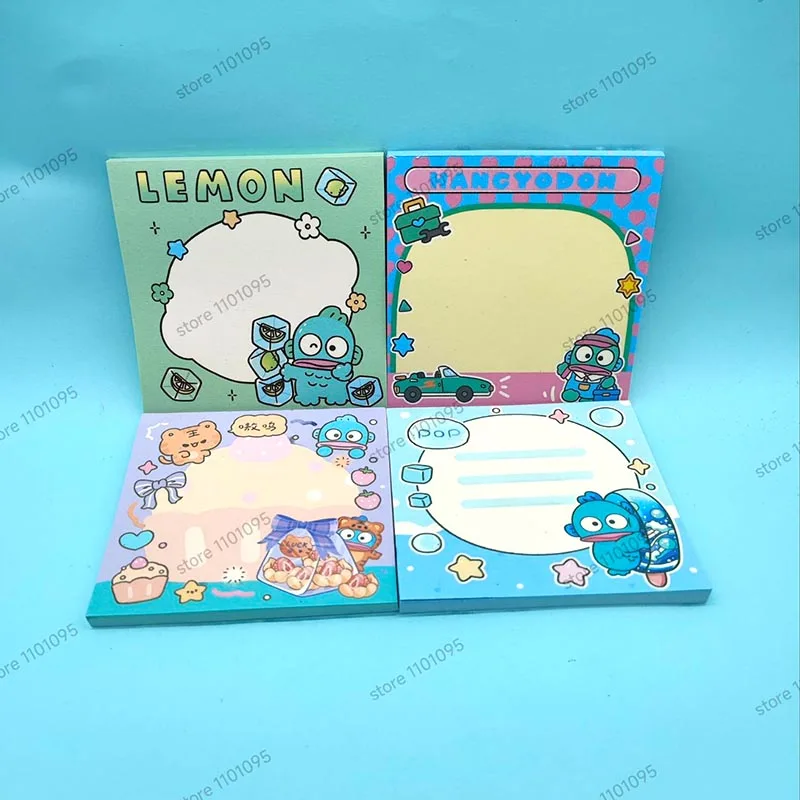 Imagem -02 - Sanrio Hangyodon Memo Pad Sticky Notes n Times Papelaria Kawaii Notepad Post Escritório e Material Escolar Kids Gift Pcs por Lote