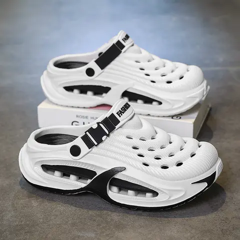 Fashion Sandals Hollow Platform Clogs EVA Cushion Slides Anti-odor Outdoor Beach Slippers Walking Sandals Men Women Size 36-47