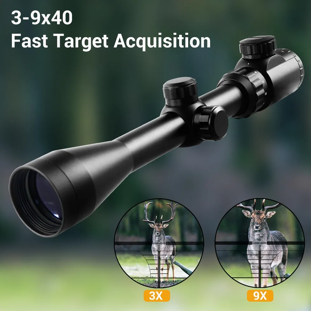 3-9X40EG Hunting Riflescope Compact Optical Telescopic Sight 20/11mm Rail Rifle Carbine Aiming Scope Weaopn Gun Accessories