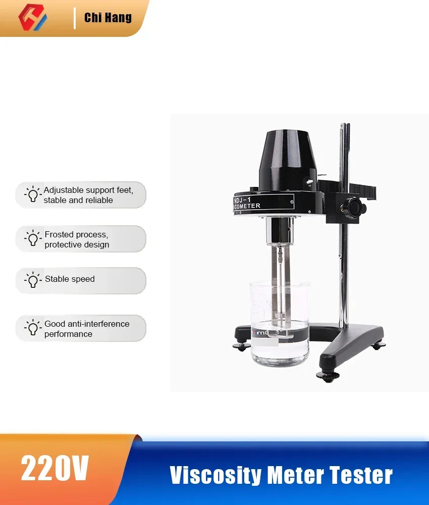 Rotary Viscometer Viscosimeter Viscosity Meter Fluidimer with 1-4# Rotator Portable High Precision Viscosity Meter Tester 220V