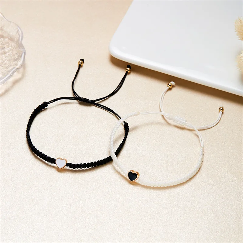 2er-Set mit farbenfrohen, herzförmigen, passenden Armbändern für Paare, Freundschaften, trendige Paar-Armbänder, Jahrestagsgeschenke zum Valentinstag – Detail 14