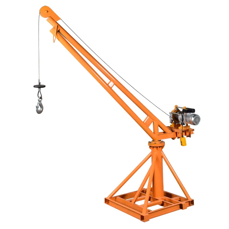 360 Degree Construction Small Portable Jib Crane 500Kg 1000KG Mini Crane Portable Monkey Lift Mini Crane