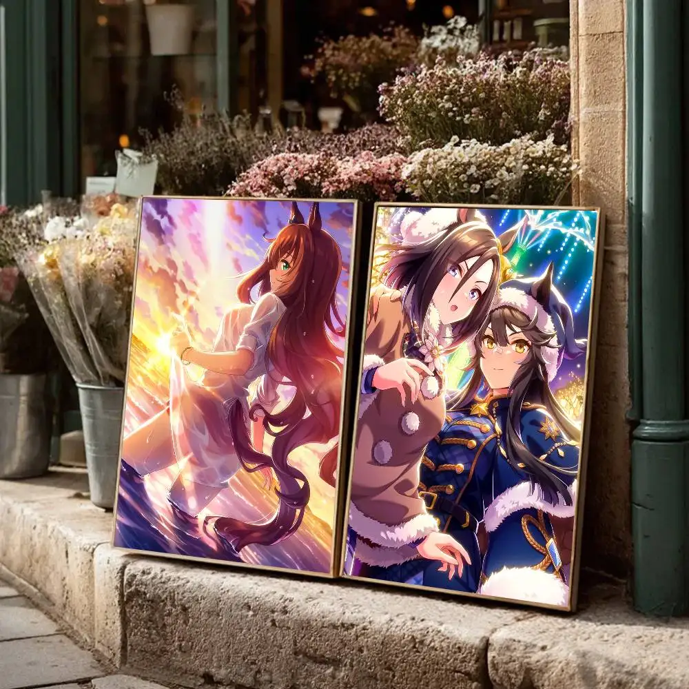 ملصق U-Umamusume Pretty Derby عالي الدقة جدار لاصق مقاوم للماء لغرفة المعيشة المنزلية وغرفة النوم والديكور الجمالي