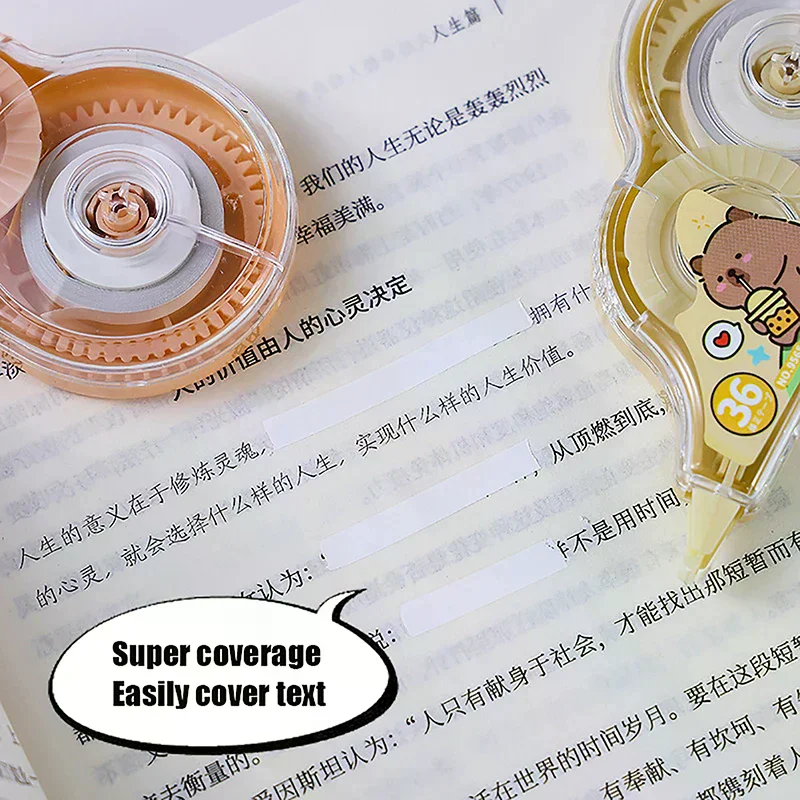 لطيف كابيبارا الكرتون الأبيض خارج مصحح تصحيح الشريط أعواد تزيين القرطاسية هدية طالب القرطاسية اللوازم المكتبية