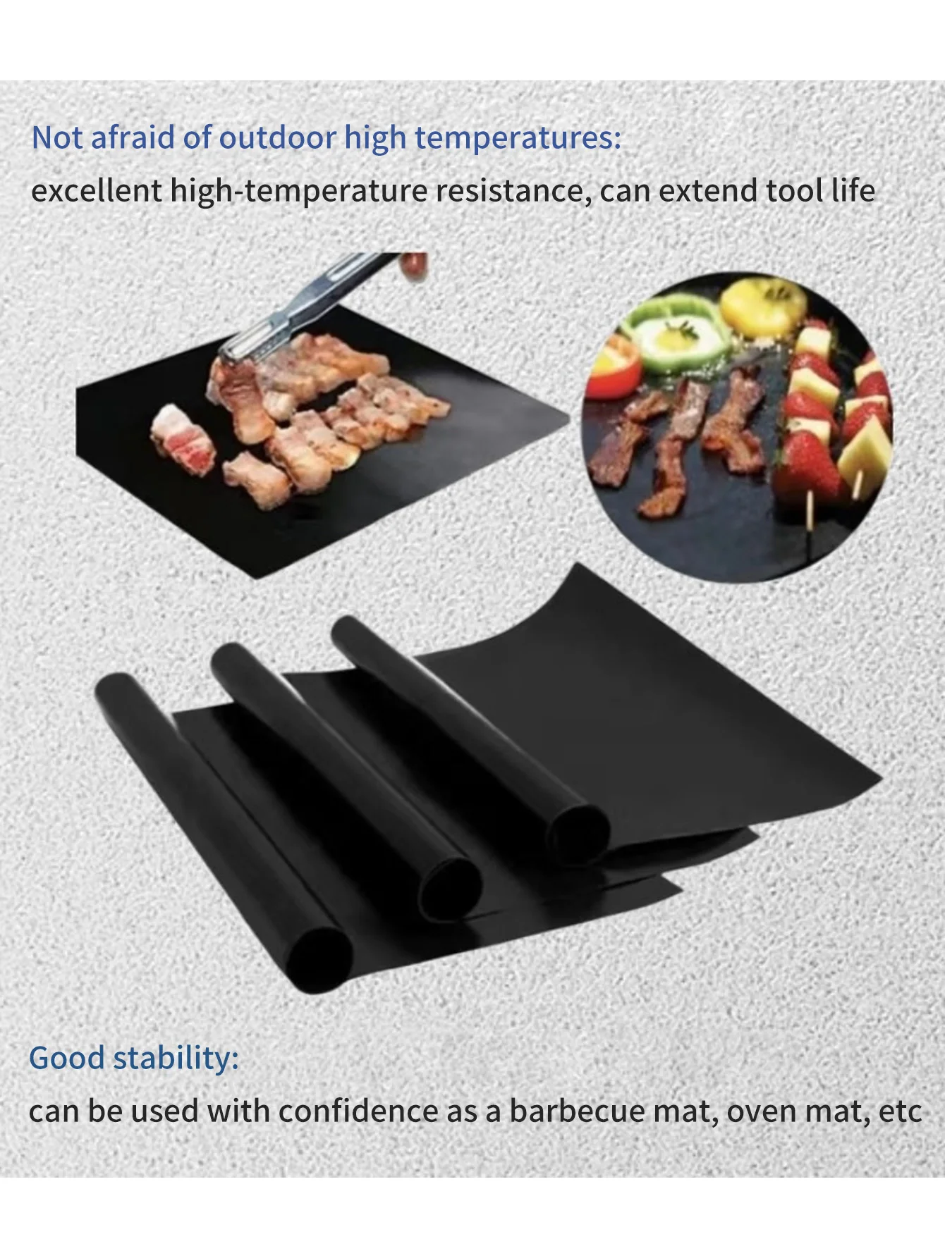 1/2Pcs Oven Mat, Easy to Clean Oven Stove Bottom Protection Mat, Non-Stick Heat-Resistant Baking Mat, Suitable for Home and Outdoor Use