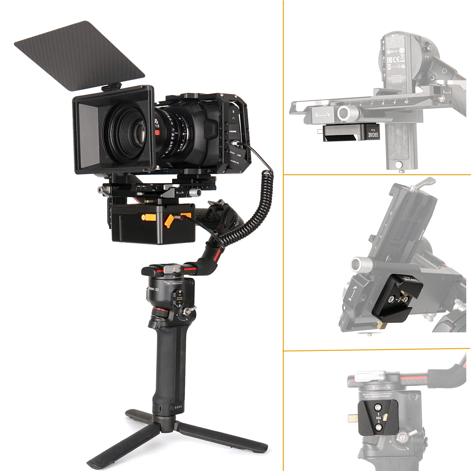 ZGCINE VR-04 V-Mount Batterieplatte für DJI Ronin S2/S3 Stabilisator Kamera-Zubehör V-Mount Batterie V-Lock Plattenadapter – Detail 3