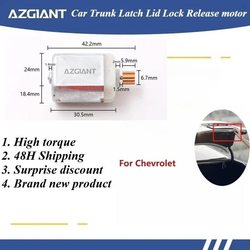 Actuador de Cierre de Maletero AZGIANT para Chevrolet Bolt EV/Sonic/Tahoe Trax 2017-2020, Motor de Liberación de Pestillo de Repuesto, 11 Dientes, 12V