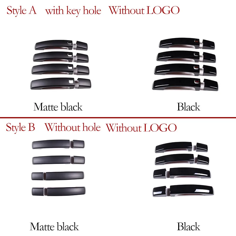 8pcs Black Car Door Handles Decorative Cover Trim For Land Rover discovery 4 LR4  RR Sport Freelander 2 Exterior Accessories