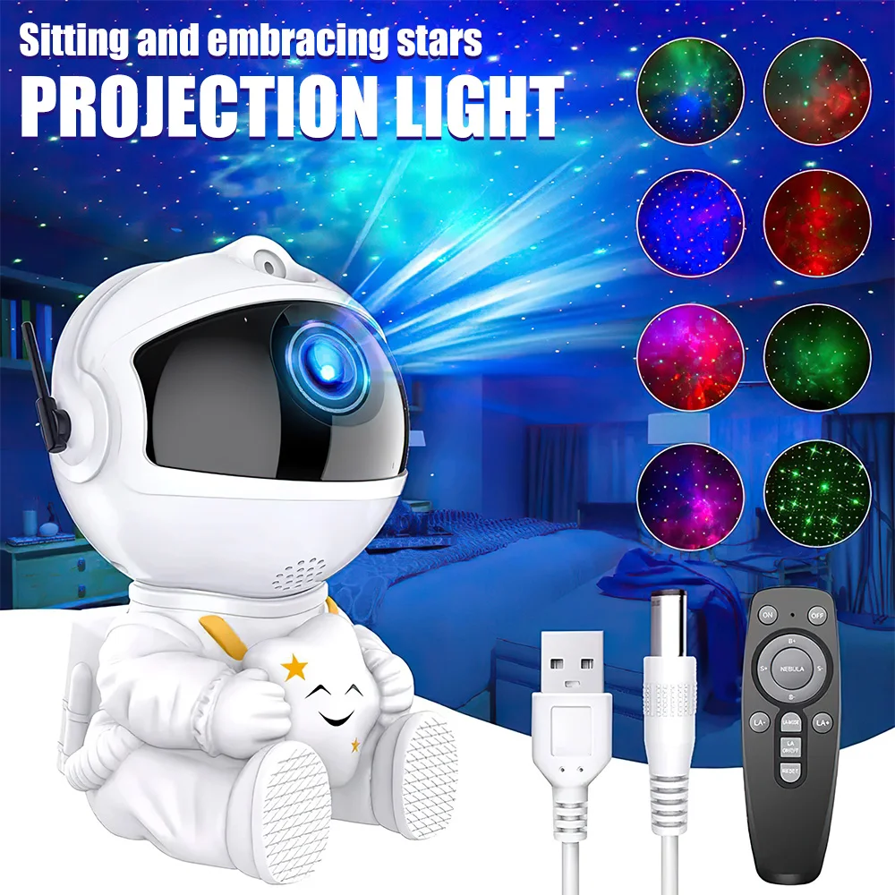 LED Star Starry Galaxy Projector LED Night Light Remote Control Astronaut Starry Space Projector Lamp Night Light for Kids Gifts