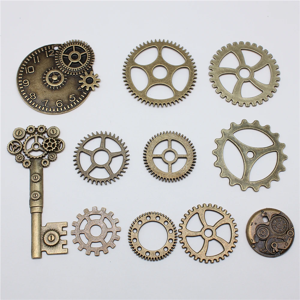10 sztuk duży rozmiar stop Charm mechaniczne Steampunk zębatki i koła zębate Diy akcesoria do samodzielnego tworzenia biżuterii — zdjęcie 4