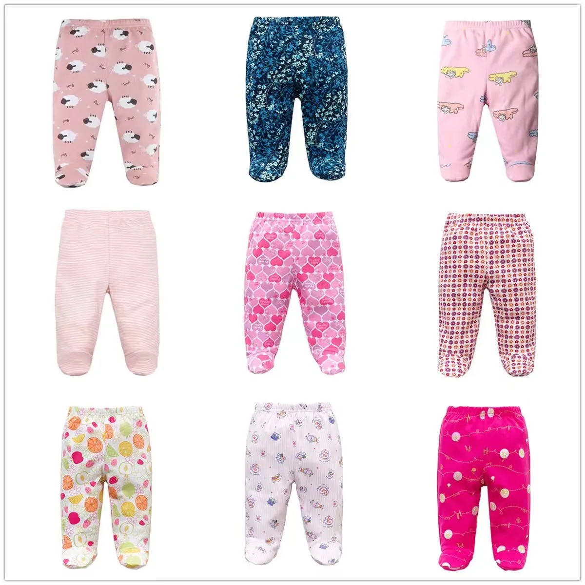 3 Pz/lotto Cotone Neonato Ragazzo Ragazza Pantaloni Cartoon Wrap Piede Pantaloni Lunghi Primavera Autunno Leggings Del Bambino Per Le Ragazze Dei