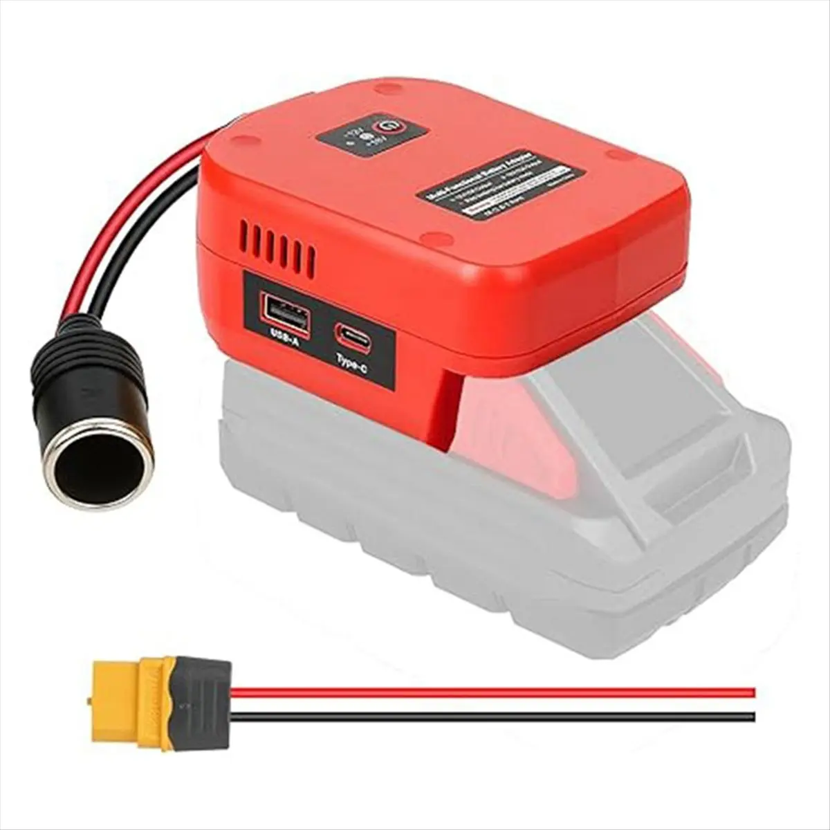 【♮•▲Today-Only!】2 in 1 Converter for 18V to 12V Converter for Car Refrigerator Toy Car Power Wheel Red