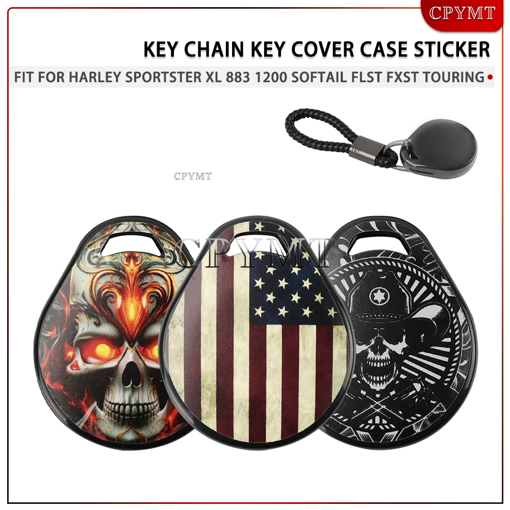 

Key Chain Key Cover Case Sticker Decal fit For Harley Sportster XL 883 1200 Softail FLST FXST Touring FL Street VRSC Super Glide