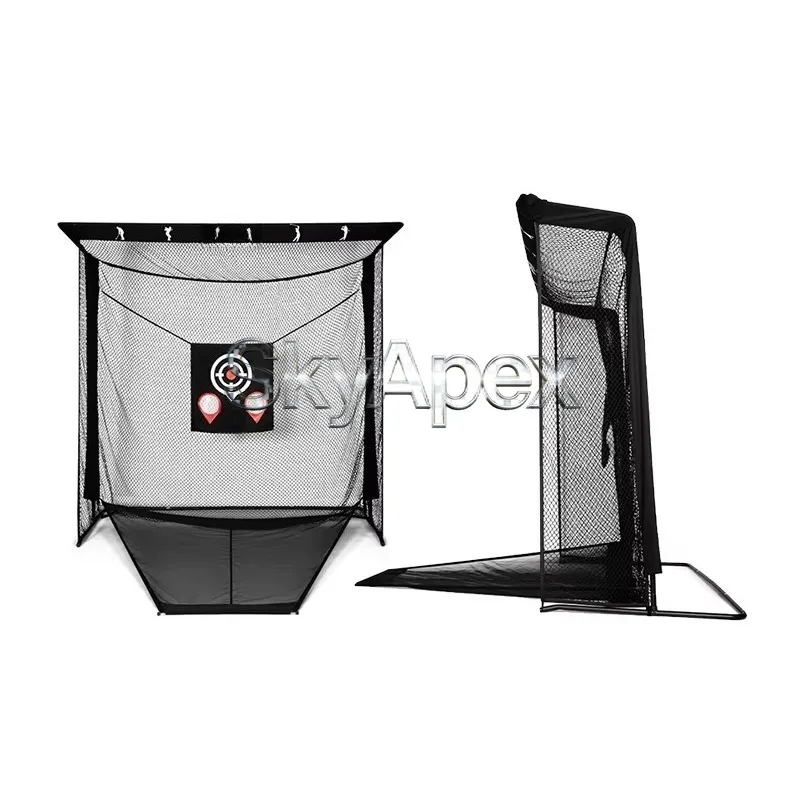 Golf Chipping Practice Black Net Indoor Outdoor Swing Training Aids Stable Frame Golf Hitting Gear Ideal For Home Courtyard Use