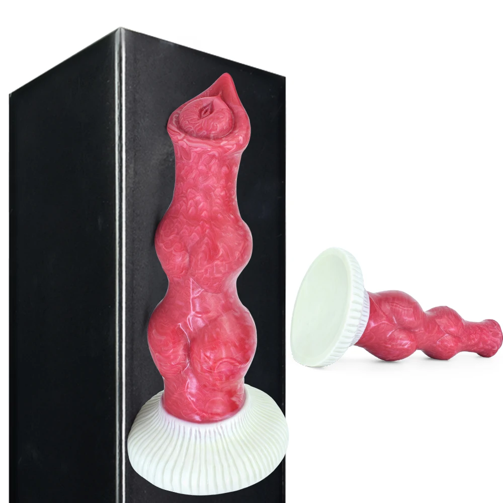 GBAR 3 Sizes Wolf Penis With Sucker Female Anus Dilator Big Dog Knot Anal Plug Prostate Massager Silicone Sex Toys For Couple