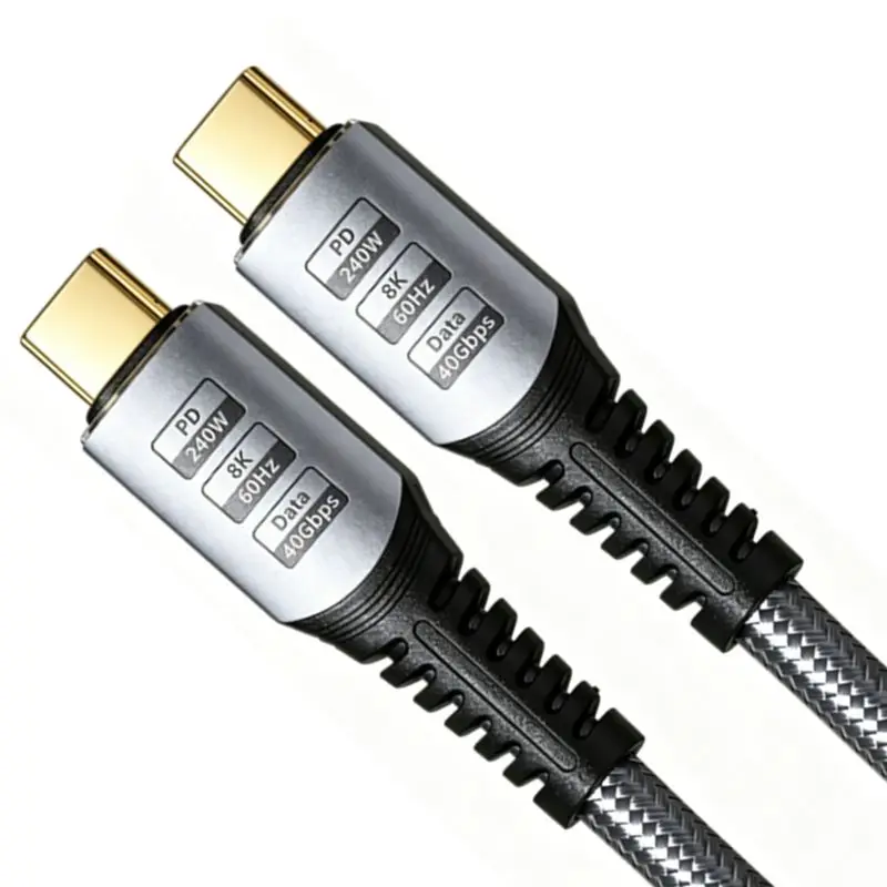 40Gbps USB4 Type-C Male to Male Full Function Data Cable with Braided PD240W Fast Charging 8K@60Hz Video Thunder 4/3