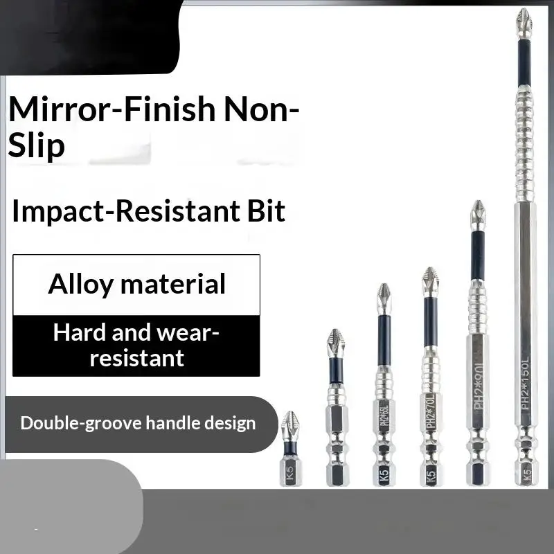 9Pcs/Set K5 Strong Magnetic Screwdriver Drill Bit Set Non-slip Alloy Steel Cross Head Impact Resistant Bits Electric Screwdrive