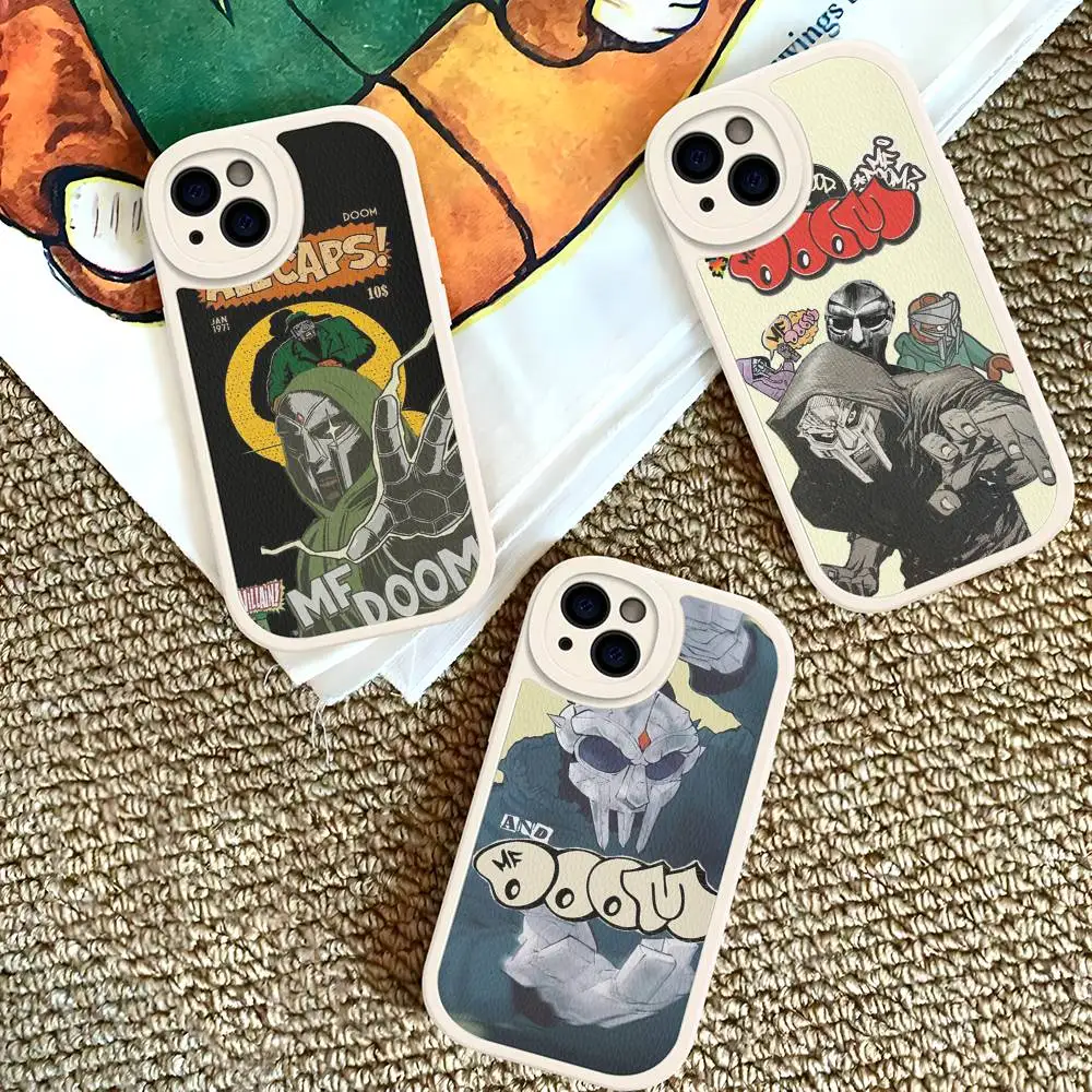 Fashion MF DOOM Phone Case For iPhone 16 15 14 13 12 11 Pro Max Plus Shockproof Leather Cover