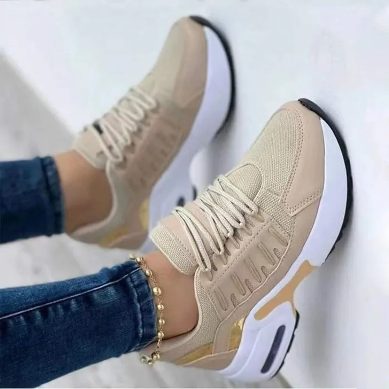 

Women Sneakers 2025 Spring New Wedges Platform Shoes Comfort Breathable Running Shoes for Women Casual Plus Size Vulcanize Shoes