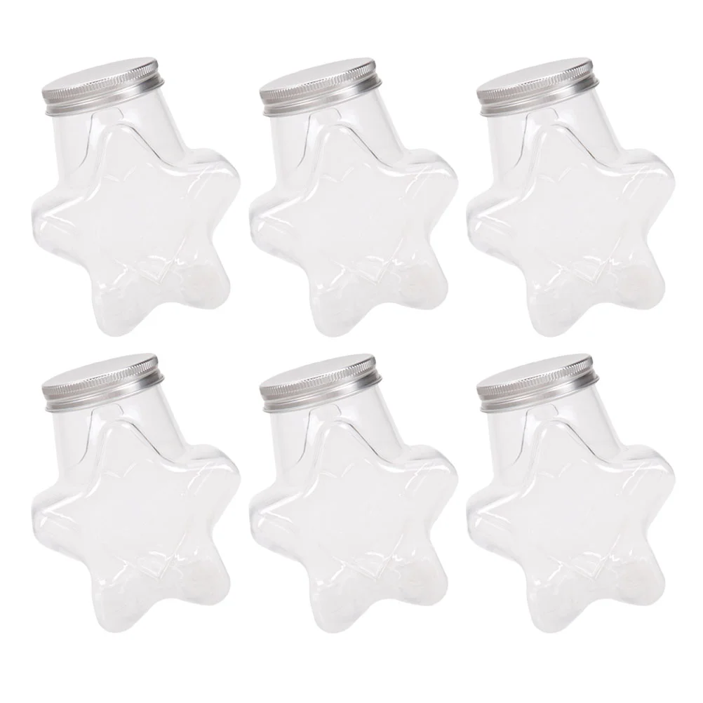 6 Pcs Cold Drink Bottle Decorative Beverage Container Creative Star-shaped Milk Tea Packing Plastic