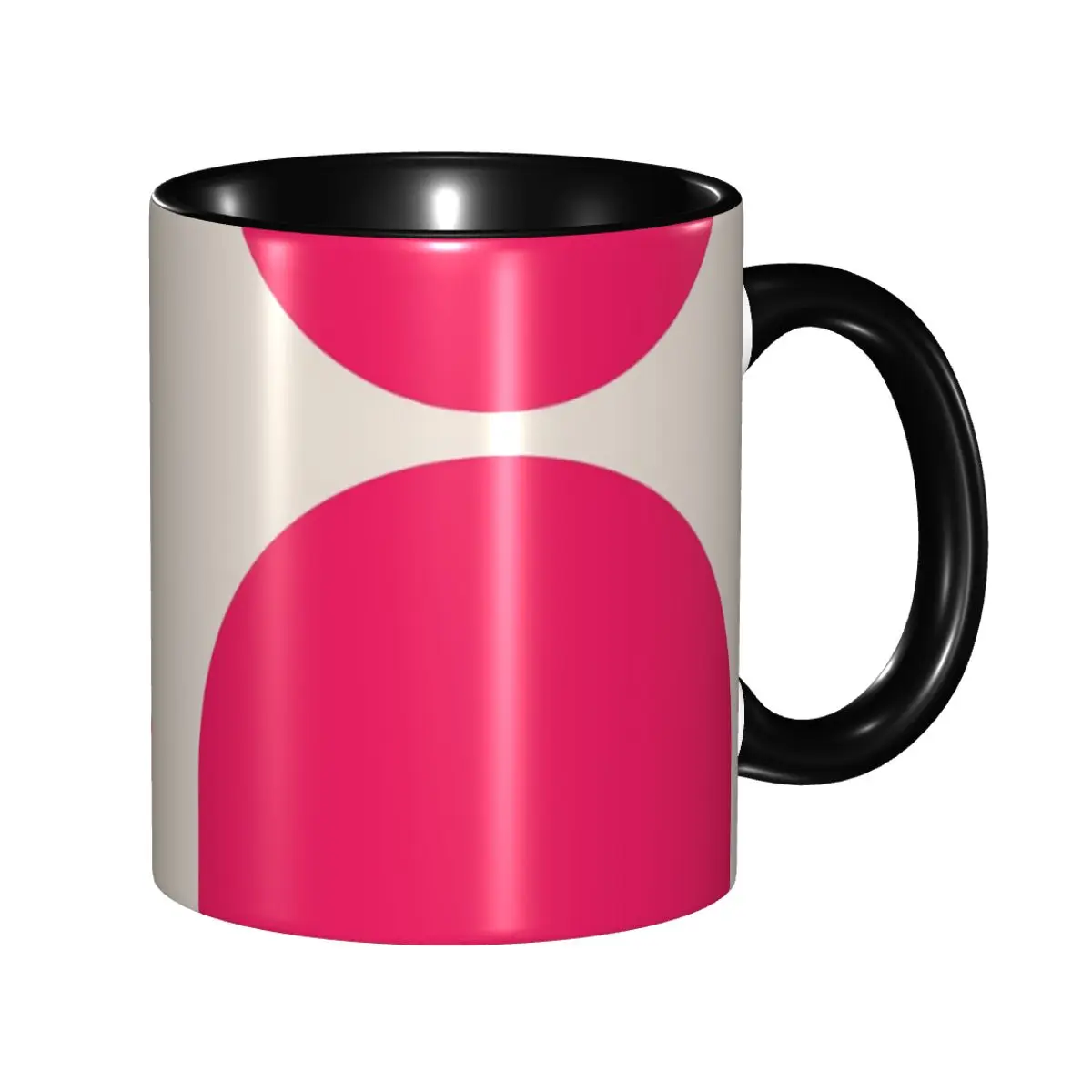 

Mid-Century Modern Arches In Hot Pink Mug Funny Ceramic Coffee Cups Tea Mugs Milk Cup Drinkware Gifts for Friends