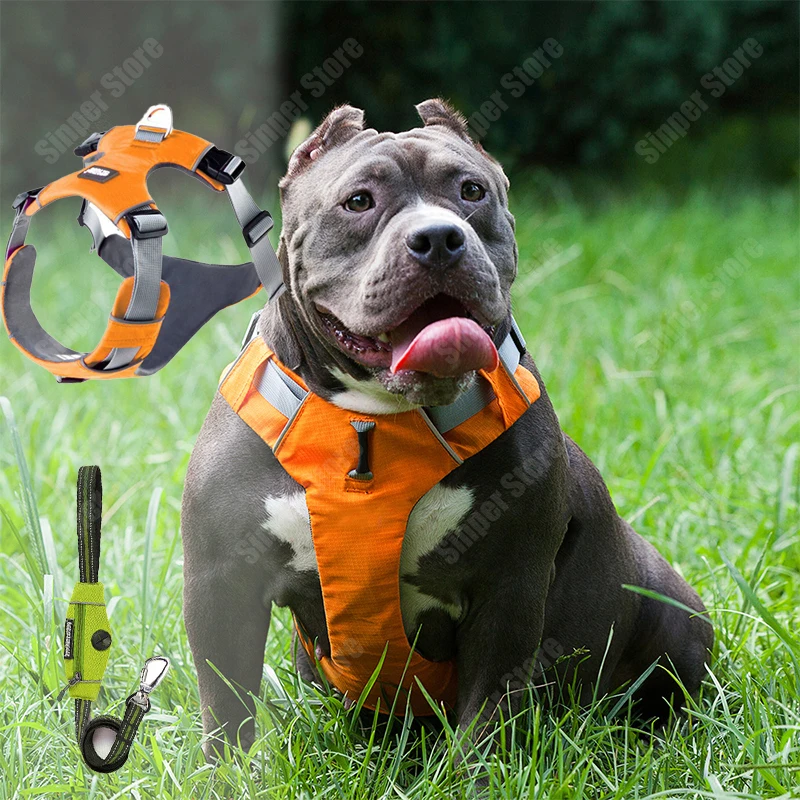 

Tactical Dog Harness and Leash Set for Heavy Duty No Pull Service Dog Vest Patches with Dog Seat Belt Reflective Adjustable Pet
