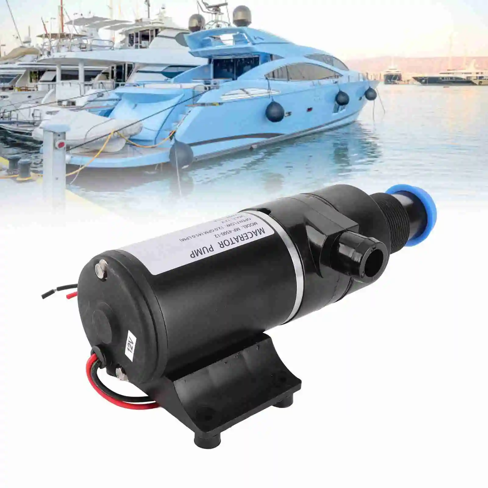 Waste Pump Self Priming Macerator Waste Pump Marine Macerator Pump Waste Evacuation Run Dry Protection for Marine Yacht Boat