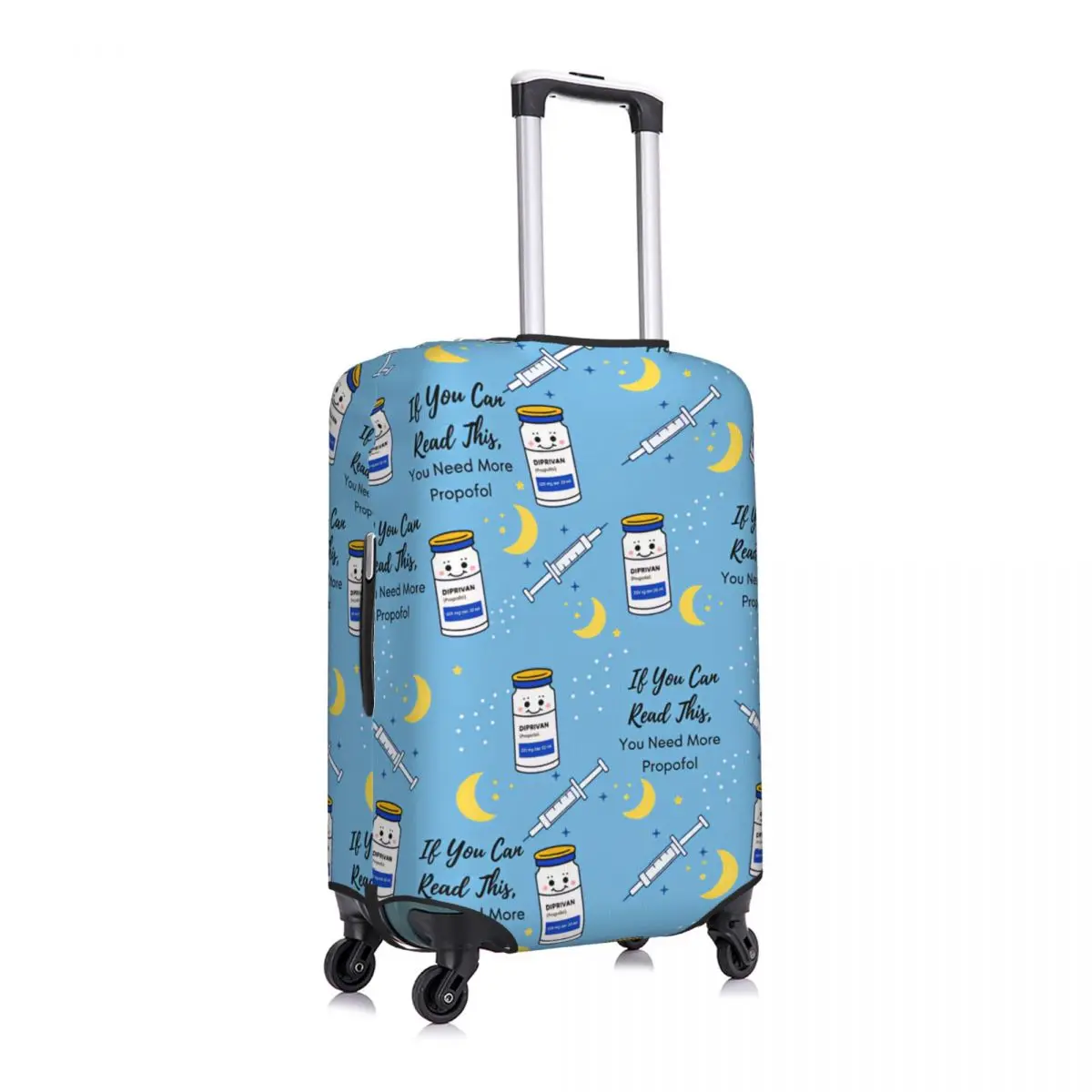 Funny Anesthesiologist Nurse Cartoon Luggage Cover Elastic Travel Suitcase Protective Covers Suit For 18-32 inch