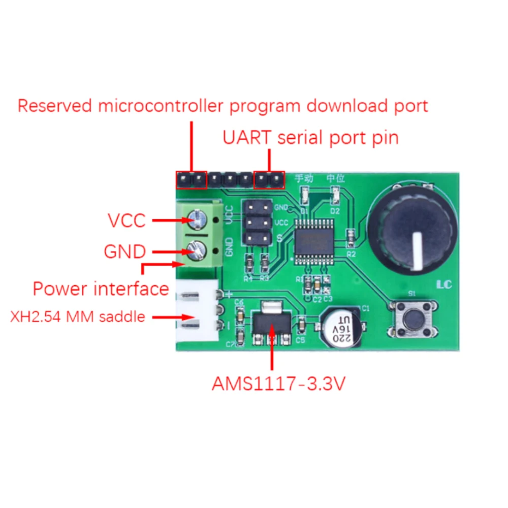 Imagem -05 - Dual Channel Serial Control Board Switch Mcu Steering Gear Depuração Módulo Botão Ajustável Mg995 Mg996 Sg90 Bit