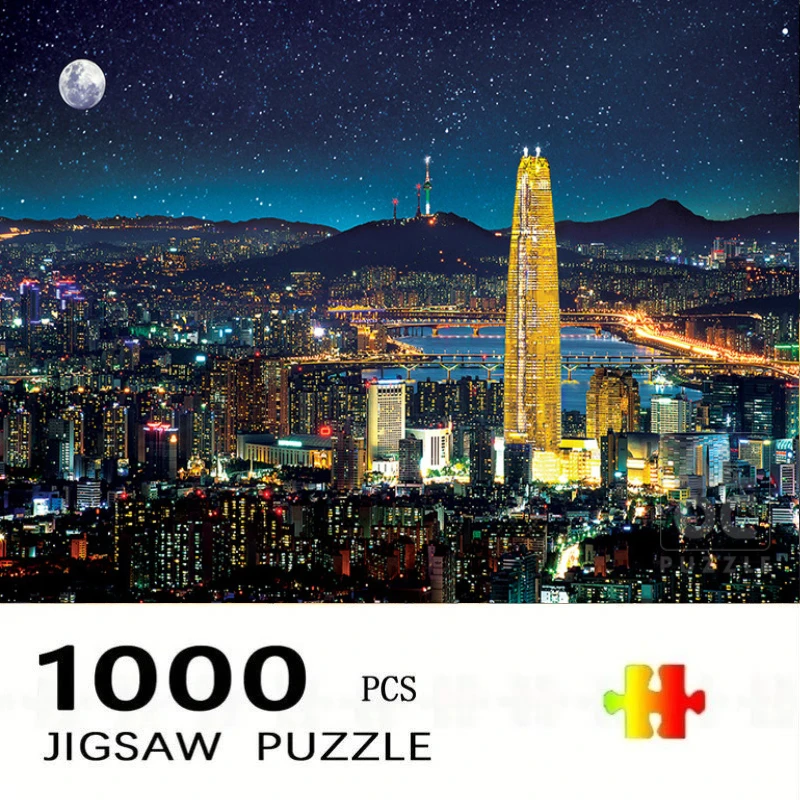 

Jigsaw Puzzle 1000 Pieces City Night Landscape Puzzle Home Decor for Adults Game Family Fun Puzzles Educational Toys