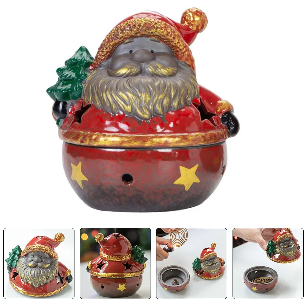 

1Pcs Santa Claus Censer Xmas Themed Incense Burner Aroma Stove Adornment Home Office Decor Gift Santa Claus Censer