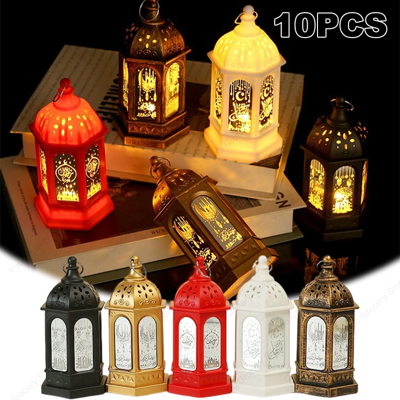 Moslim Ramadan Lantaarn Decor Ornament EID Mubarak LED Festival Nachtlampje Eid Al Adha Gift Gurbang Ramadan Decoratie voor thuis