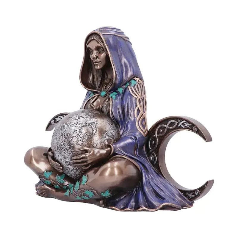 1Pcs Mother Earth Statue Gaia Goddess Resin Sculpture Crafts Garden Ornaments Gifts Home Desktop Decoration