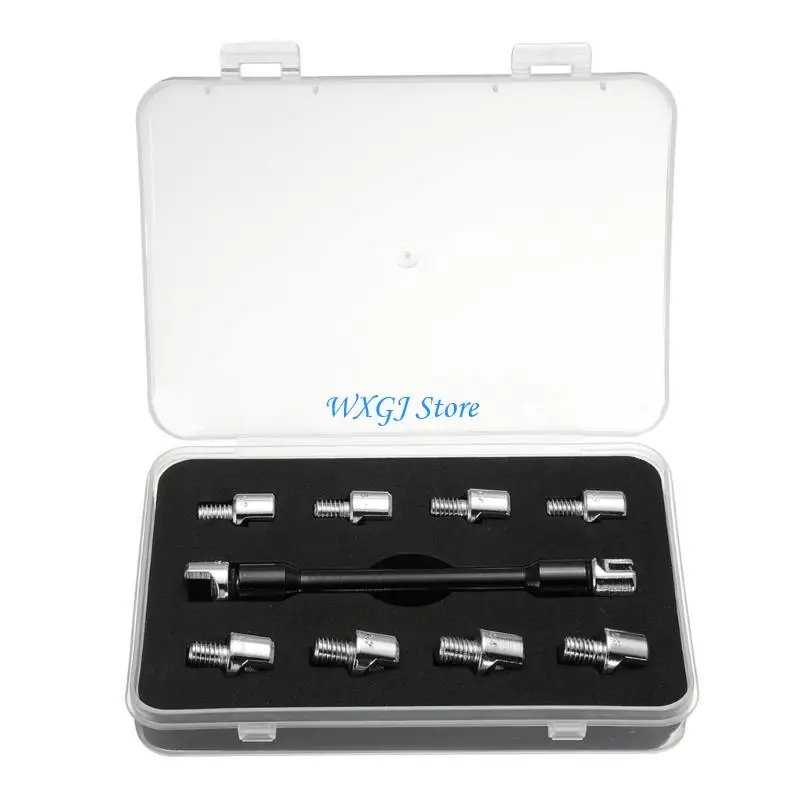 

37JE Adjusting Spoke Tension Motorcycle Spoke Wrench Set With 10Pieces Tips 5.0~6.8