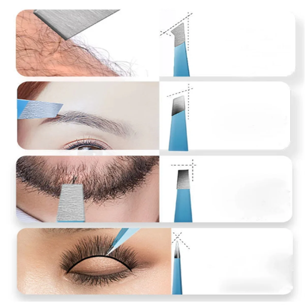 ステンレス鋼のカラフルな眉毛ピンセットヘアビューティー細毛プラーチェーン状眉毛クリップ除去メイクアップツール