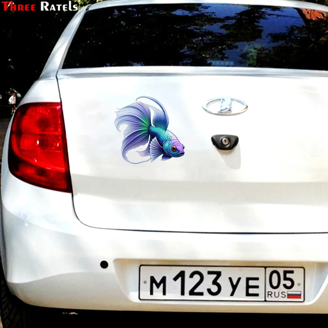 Three Ratels CG282 Beautiful Purple fighting fish Wall stickers for home decoration computer decals car body stickers
