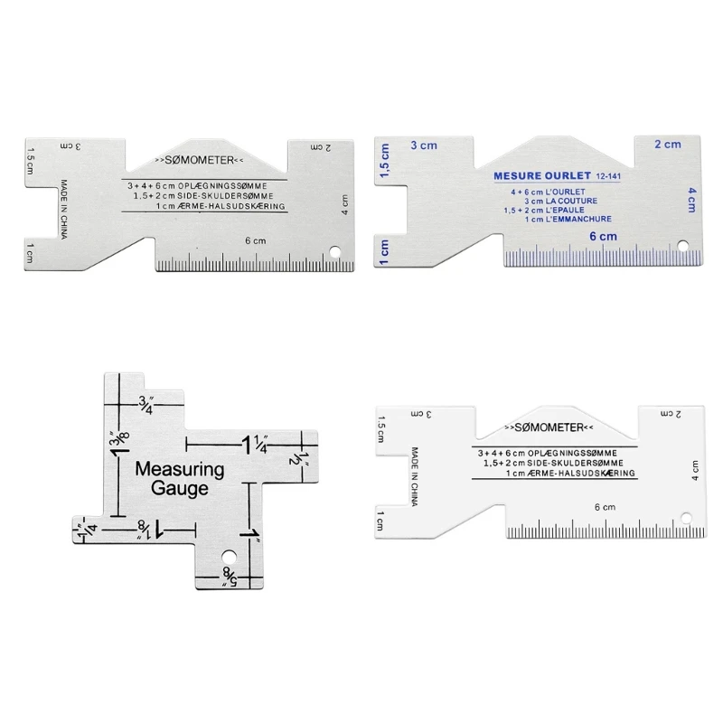 

Tailor Tools Sewing Ruler Professional Thickness Measuring Gauge Irregular Quilting Ruler for Patchwork Sewing Tailor Dropship