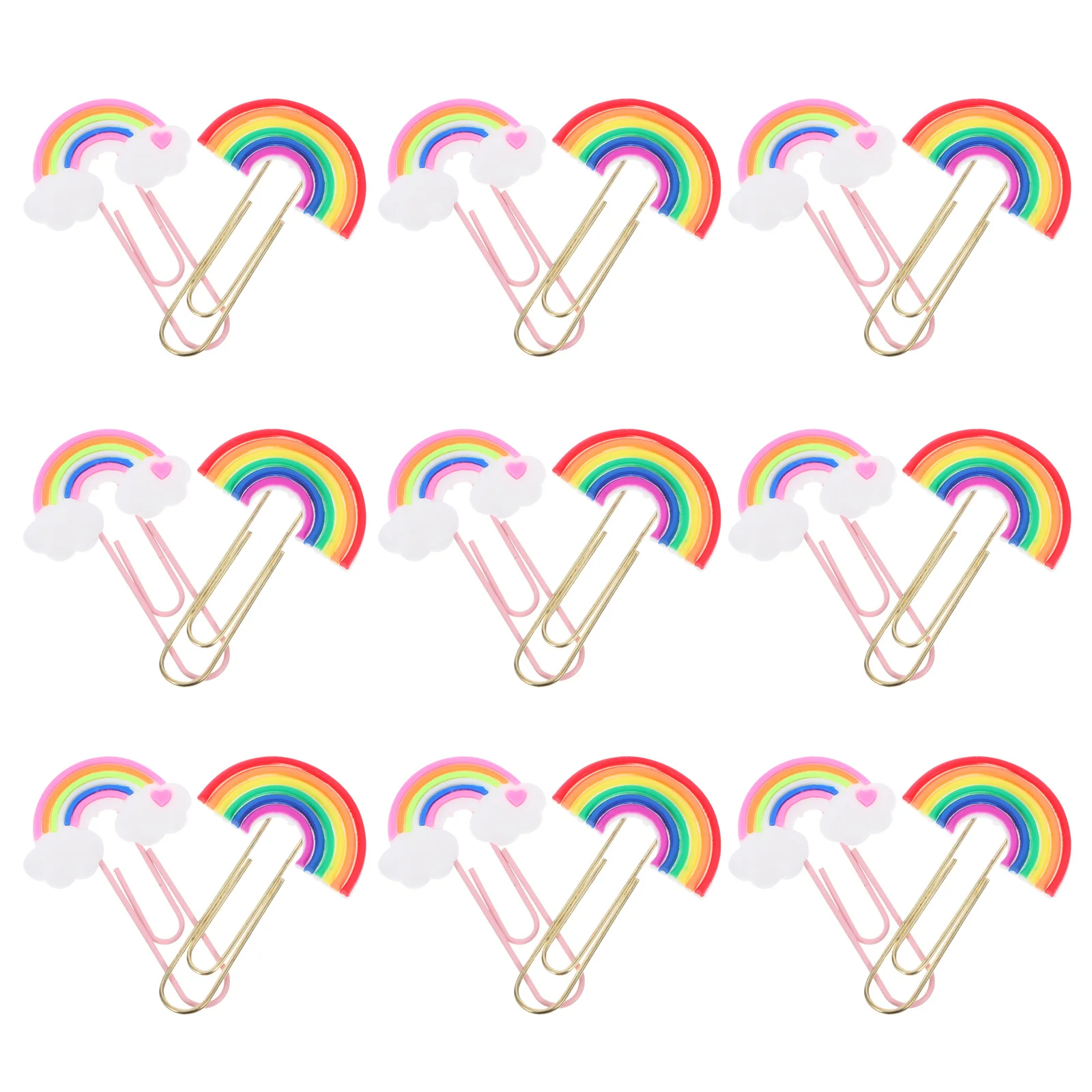 

20Pcs Colored Paper Clips Rainbow Shape Multi-Use Decorative Clips for Office School DIY Marking Bookmarks Document Organization