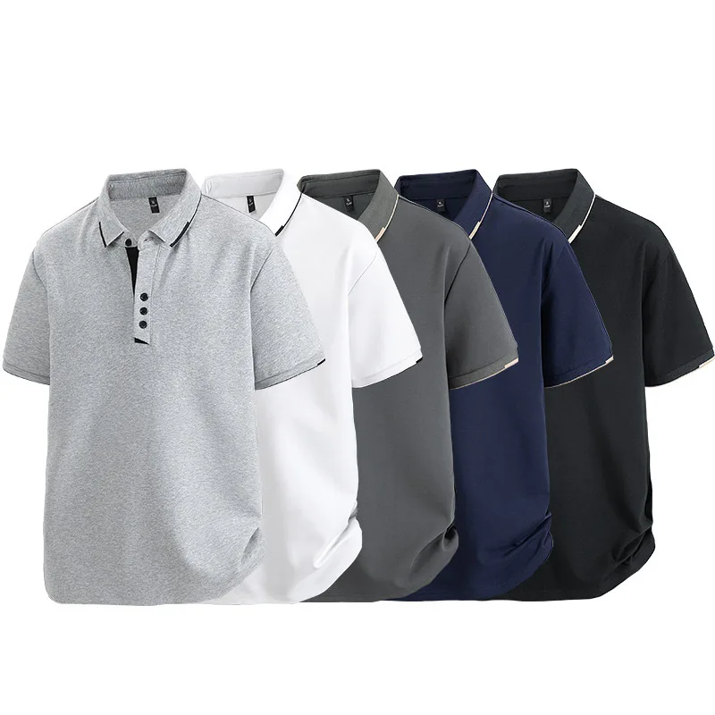 New Large Size POLO Shirts T-shirts Half-sleeved Clothes Fat Men's Clothing