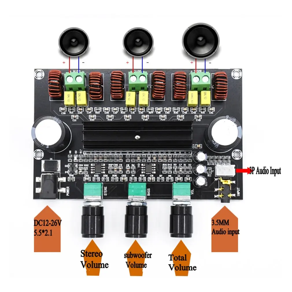 

XH-M573 TPA3116D2 80W+80W+100W Amplifier Board 2.1 Channel TPA3116 Digital Power Bass Subwoofer 1.2MHZ Amplifier Dropshipping