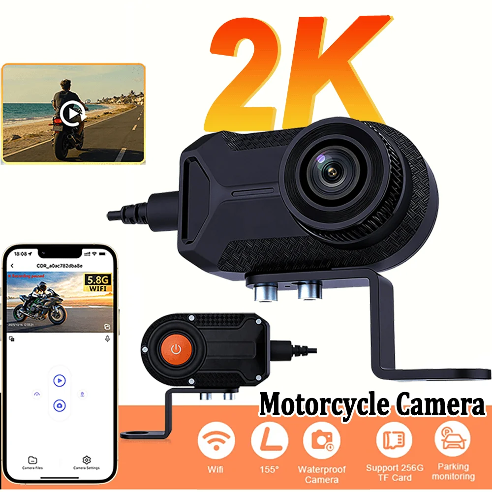 AliExpress WDSZKMYF New 2K QHD Motorcycle Driving WIFI IP66 Waterproof Dash Cam DVR Front Camera Mountain Electric Bike Bicycle Motorcycl Camera