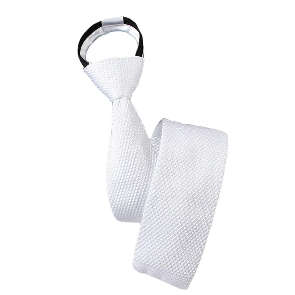 

Collars Striped Pattern Soft Striped Tie Knitted Fabric Zipper Closure Automatic Zipper Tie Knitted Tie Men