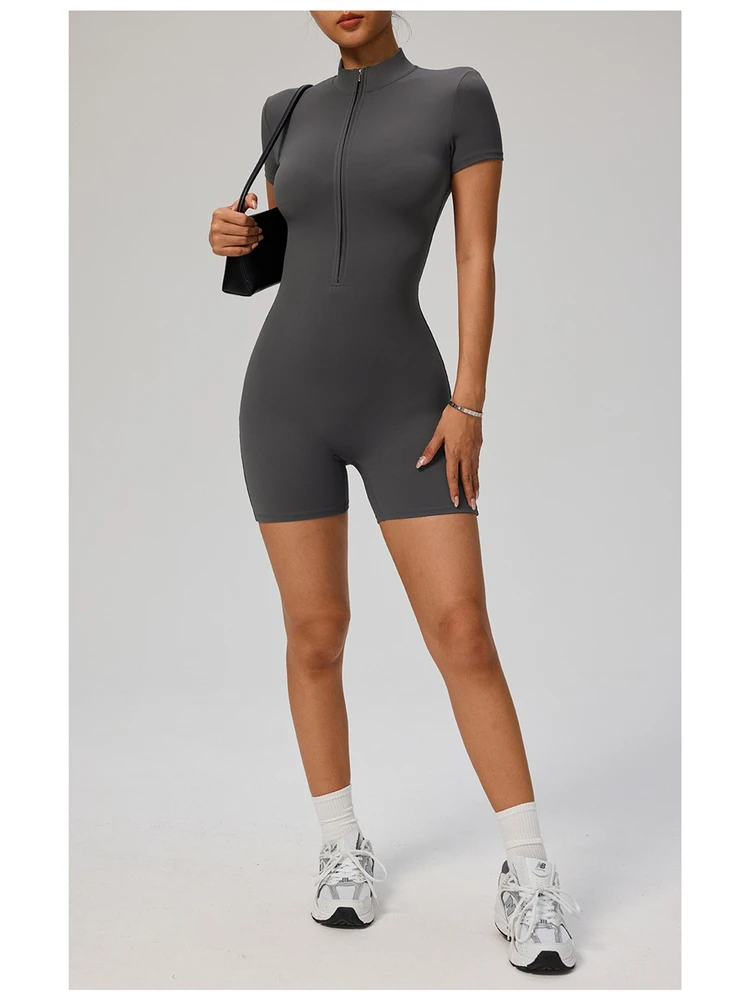 nuevo-mono-de-yoga-de-verano-con-cierre-y-manga-corta-mono-deportivo-de-cuello-alto-para-mujer-comodo-y-transpirable-traje