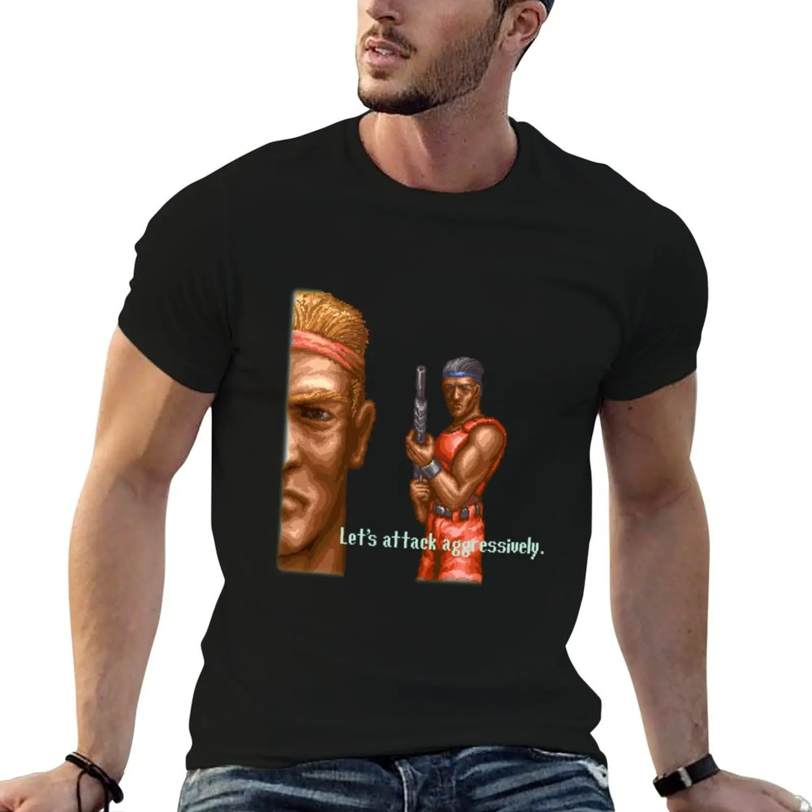 Contra 3 Let's Attack This Aggresively T-Shirt Big Size Daily Wear T-Shirt