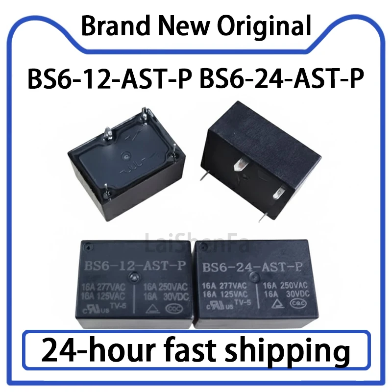 2 قطعة BS6-12-AST-P BS6-24-AST-P 12V24V التتابع 4 دبوس 16A المخزون الأصلي
